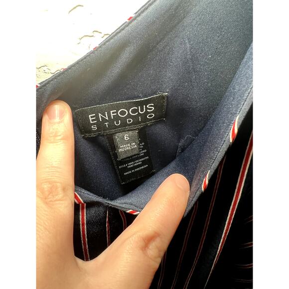 Enfocus studio stripe tank tie front jumpsuit womens 6 vacation beachy flowy - Picture 5 of 9